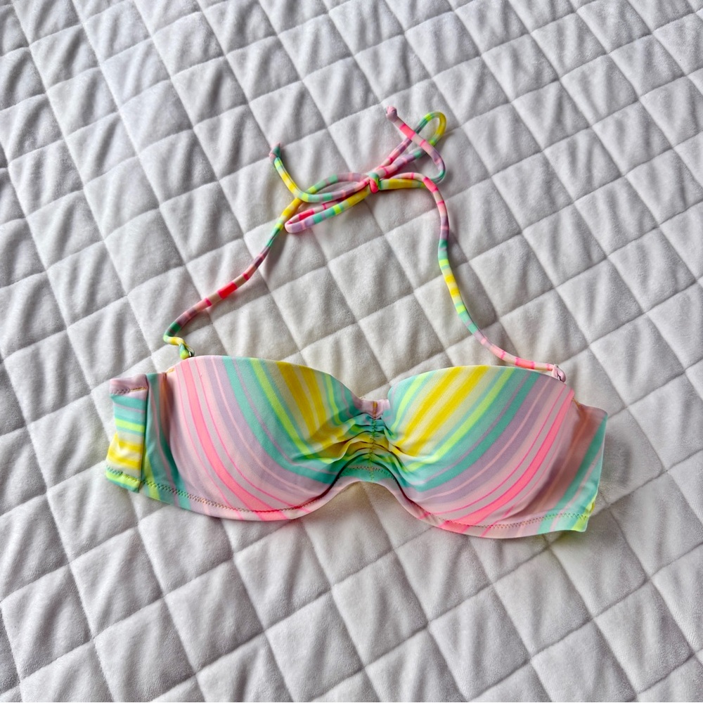 Victoria's Secret Pastel Stripe Bandeau Bikini Top - Size 34A
